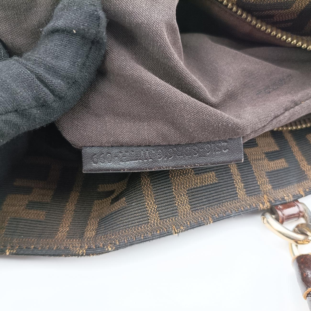 Pre-owned Fendi Mia Brown canvas 8BR616 shoulderbag | stylenewstar