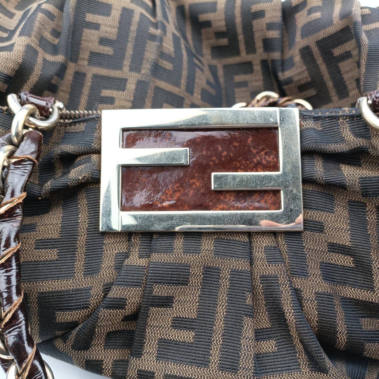 Pre-owned Fendi Mia Brown canvas 8BR616 shoulderbag | stylenewstar