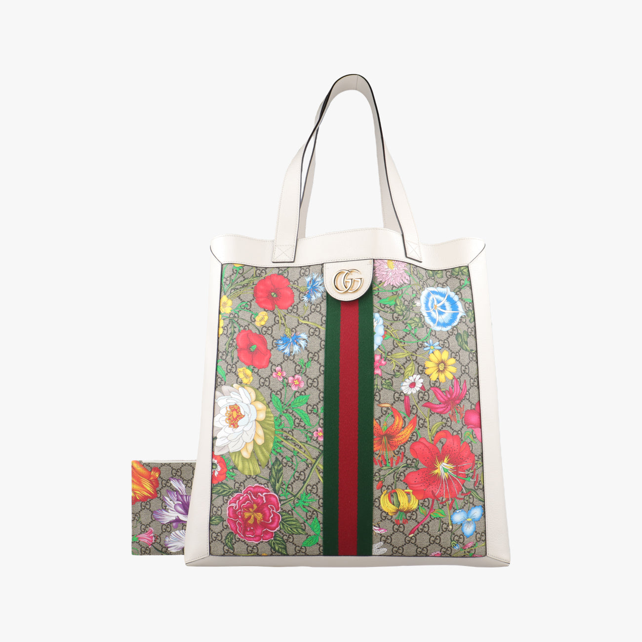 Pre-owned Gucci Ophidia Beige x Multicolour PVC coated canvas×Leather 519335 handbag | stylenewstar