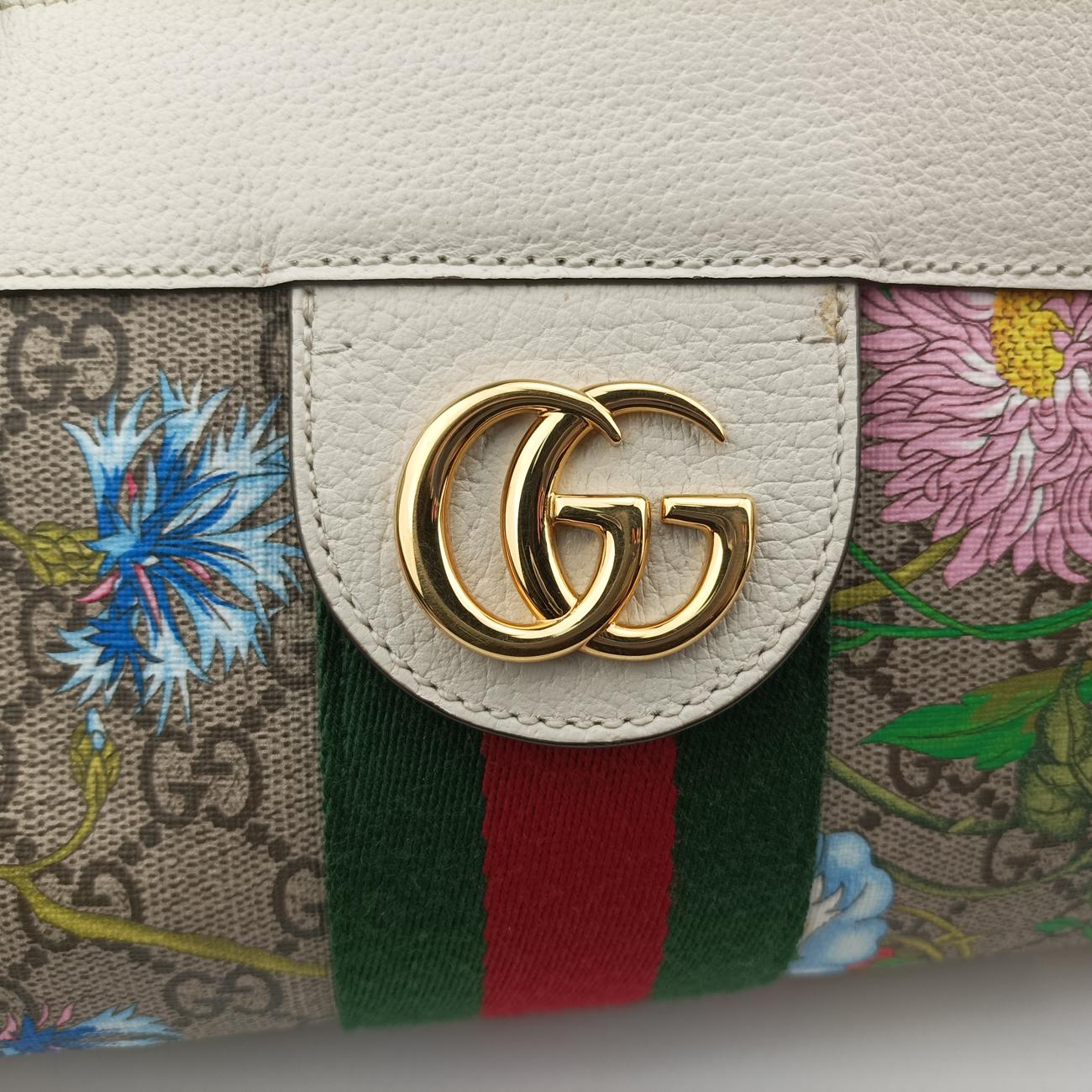 Pre-owned Gucci Ophidia Beige x Multicolour PVC coated canvas×Leather 519335 handbag | stylenewstar