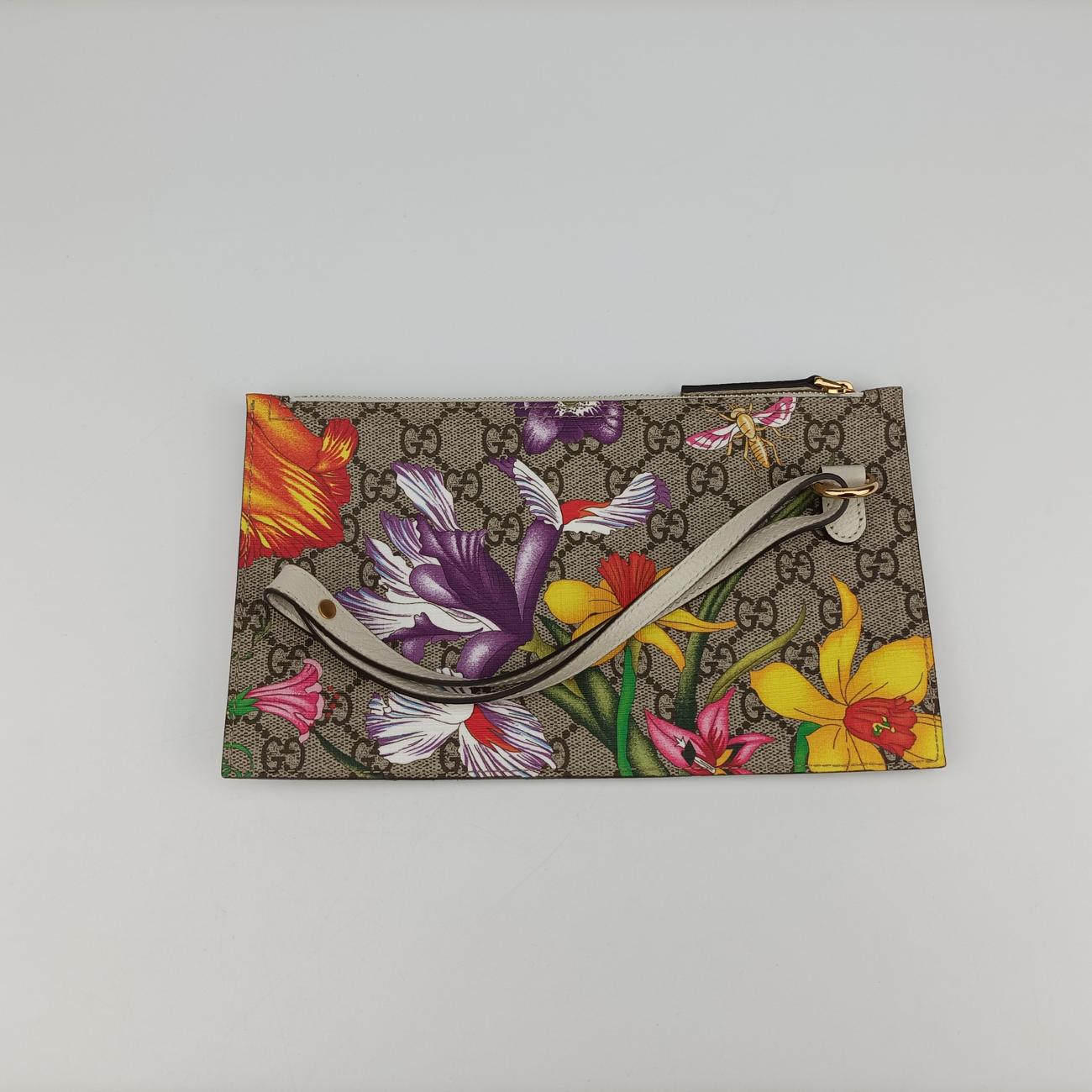 Pre-owned Gucci Ophidia Beige x Multicolour PVC coated canvas×Leather 519335 handbag | stylenewstar