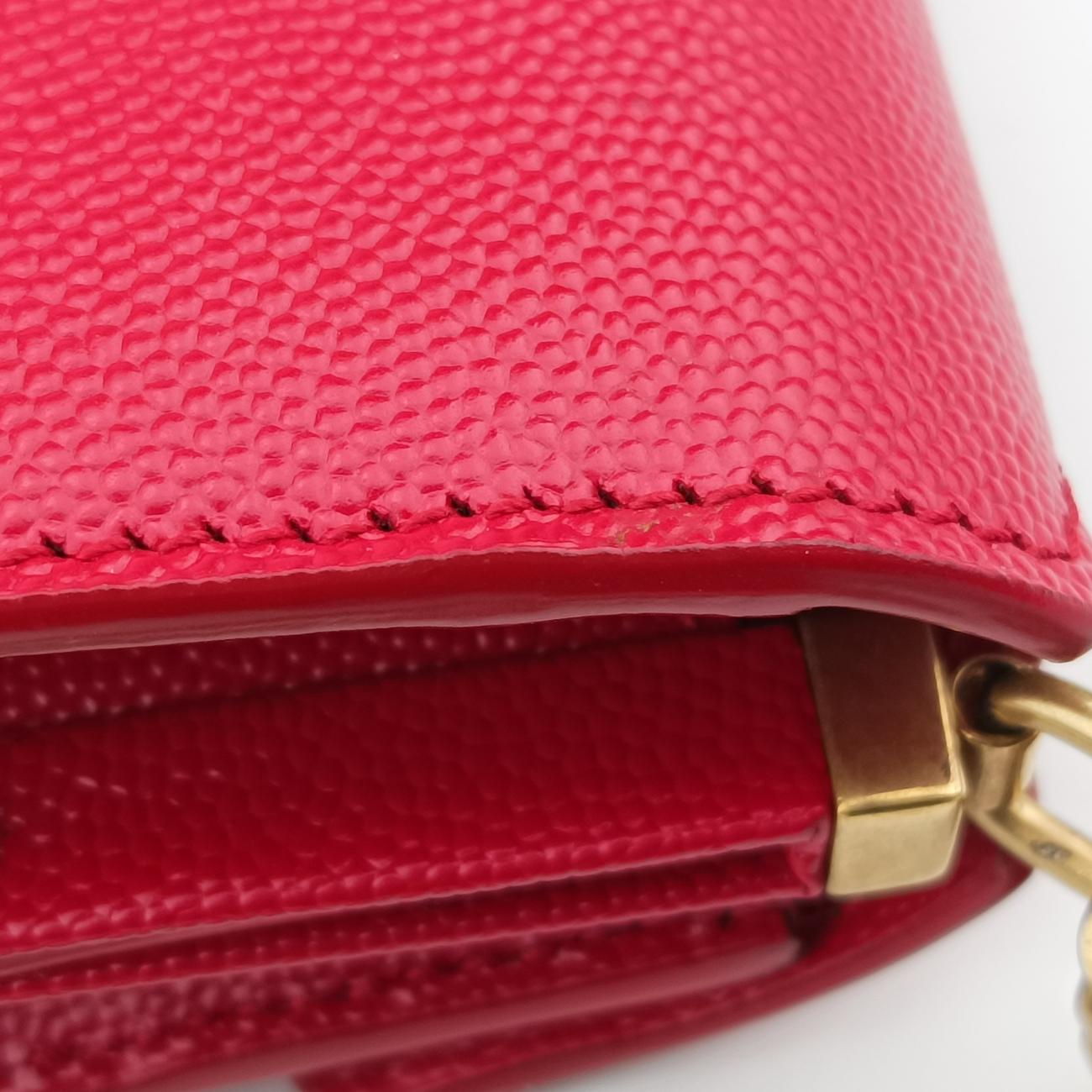 Pre-owned Yves Saint Laurent CASSANDRA Red Caviar Skin 532750 shoulderbag | stylenewstar