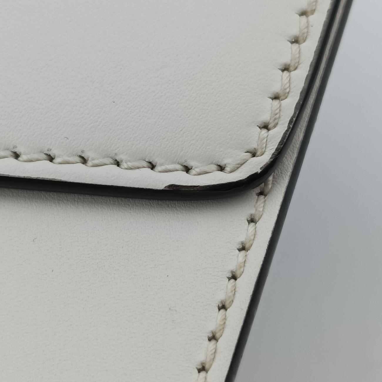 Pre-owned Gucci Sylvie Ivory× navy × red Leather 421882 shoulderbag | stylenewstar