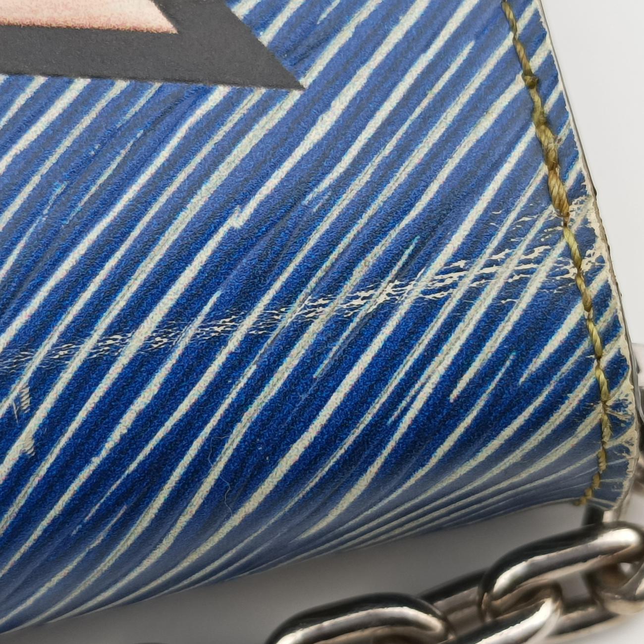 Pre-owned Louis Vuitton Portefeuille Twist Chain Wallet blue×multicolor Epi M61490 shoulderbag | stylenewstar