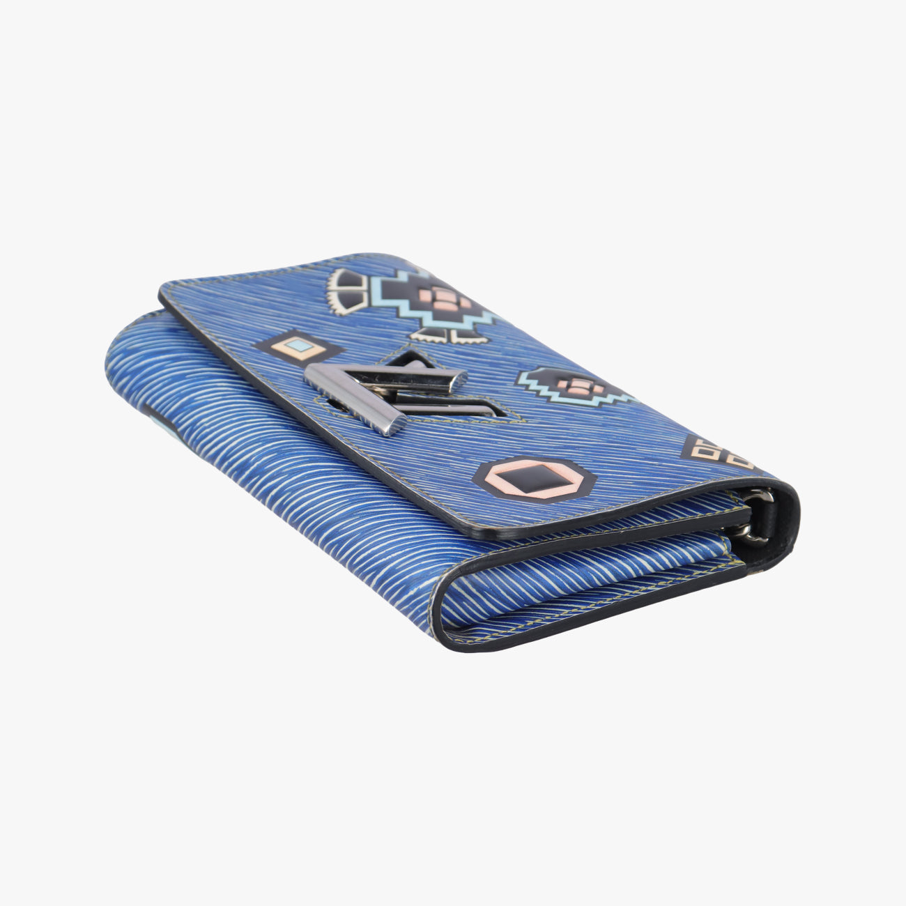 Pre-owned Louis Vuitton Portefeuille Twist Chain Wallet blue×multicolor Epi M61490 shoulderbag | stylenewstar