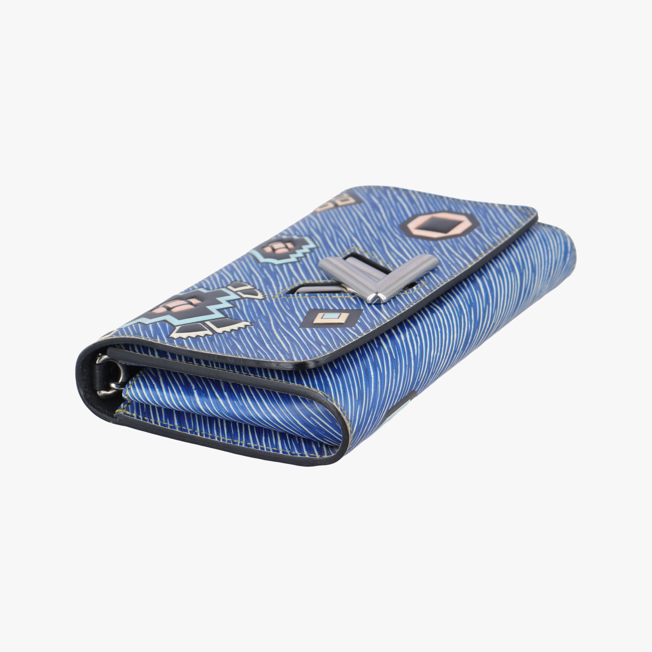 Pre-owned Louis Vuitton Portefeuille Twist Chain Wallet blue×multicolor Epi M61490 shoulderbag | stylenewstar