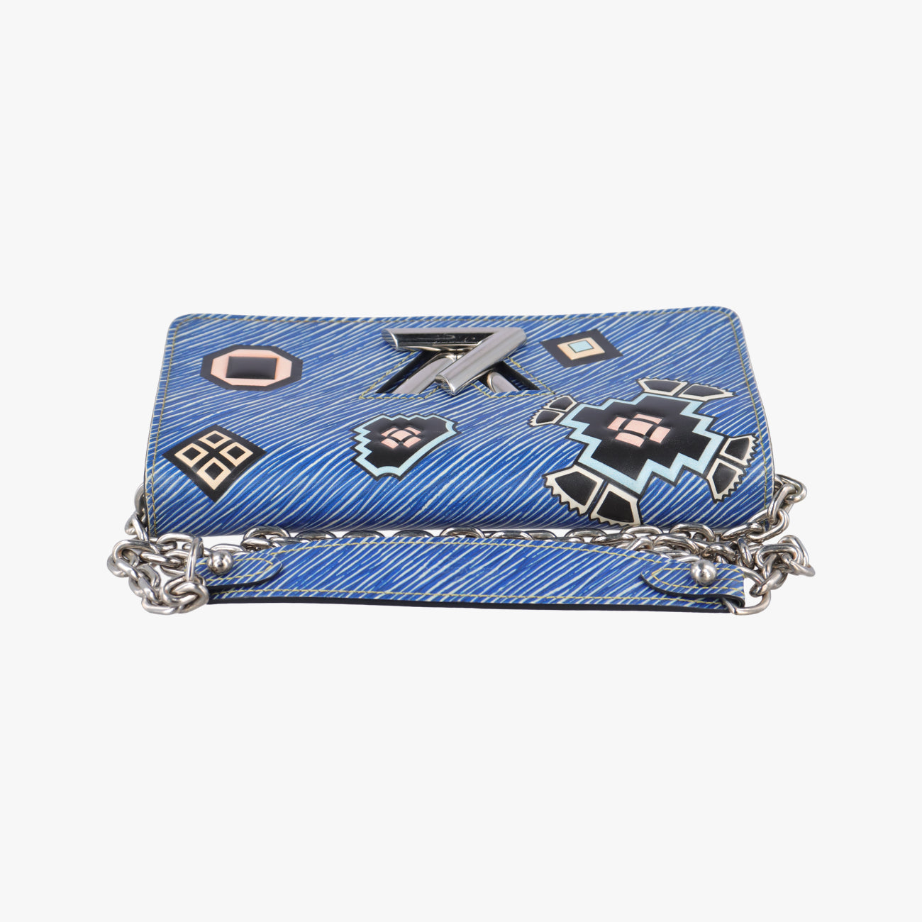 Pre-owned Louis Vuitton Portefeuille Twist Chain Wallet blue×multicolor Epi M61490 shoulderbag | stylenewstar