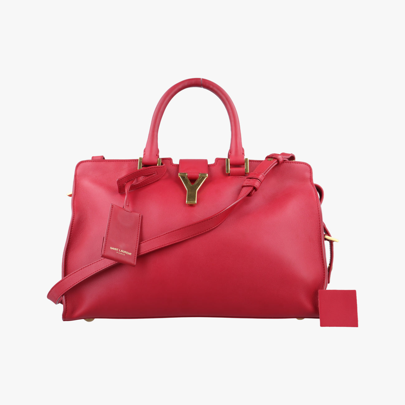 Secondhand Yves Saint Laurent Y Ligne Petit Cabas Red Leather 311210 shoulderbag | stylenewstar
