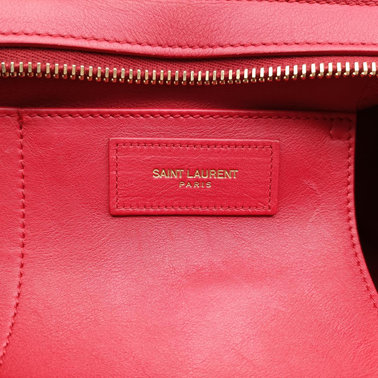 Secondhand Yves Saint Laurent Y Ligne Petit Cabas Red Leather 311210 shoulderbag | stylenewstar