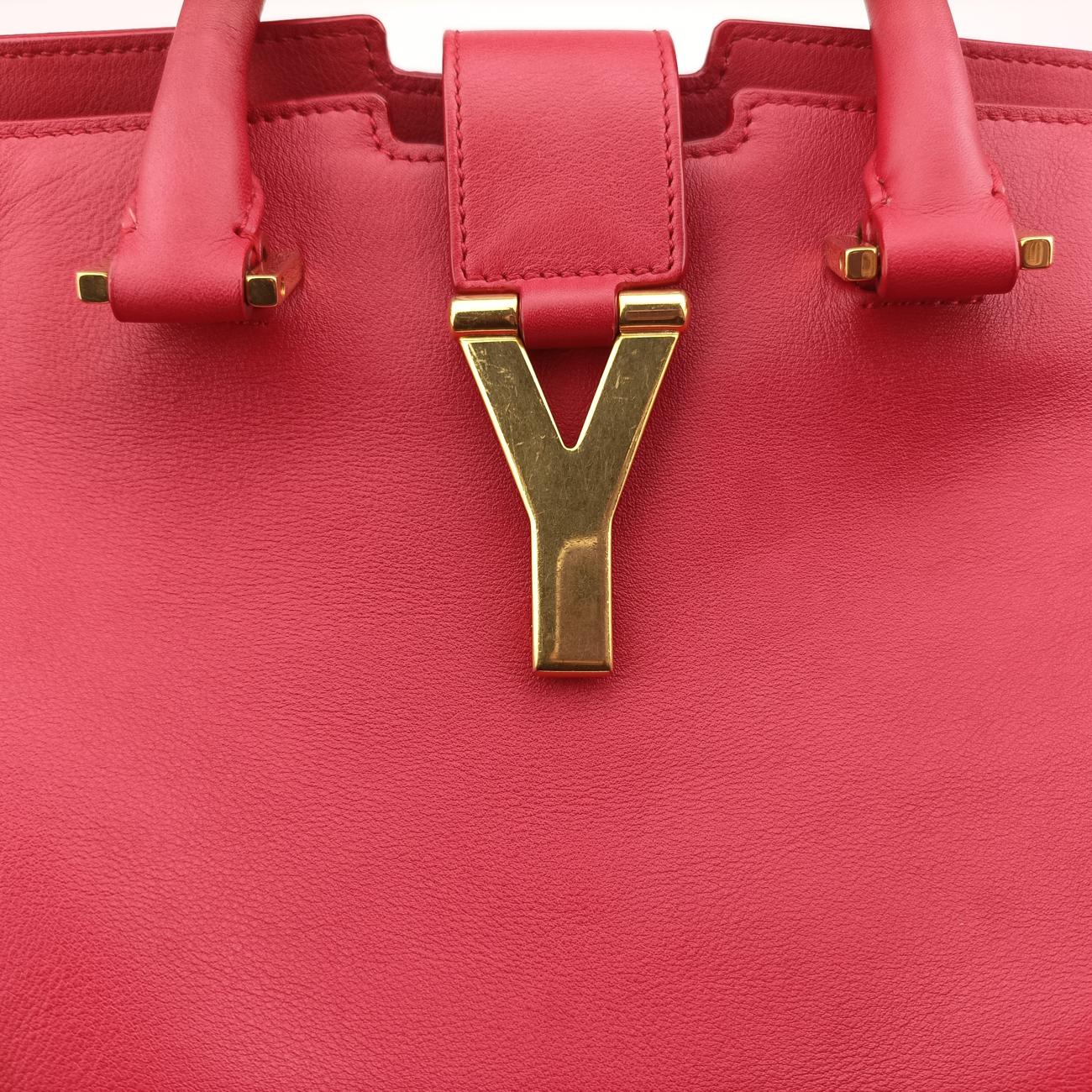 Secondhand Yves Saint Laurent Y Ligne Petit Cabas Red Leather 311210 shoulderbag | stylenewstar