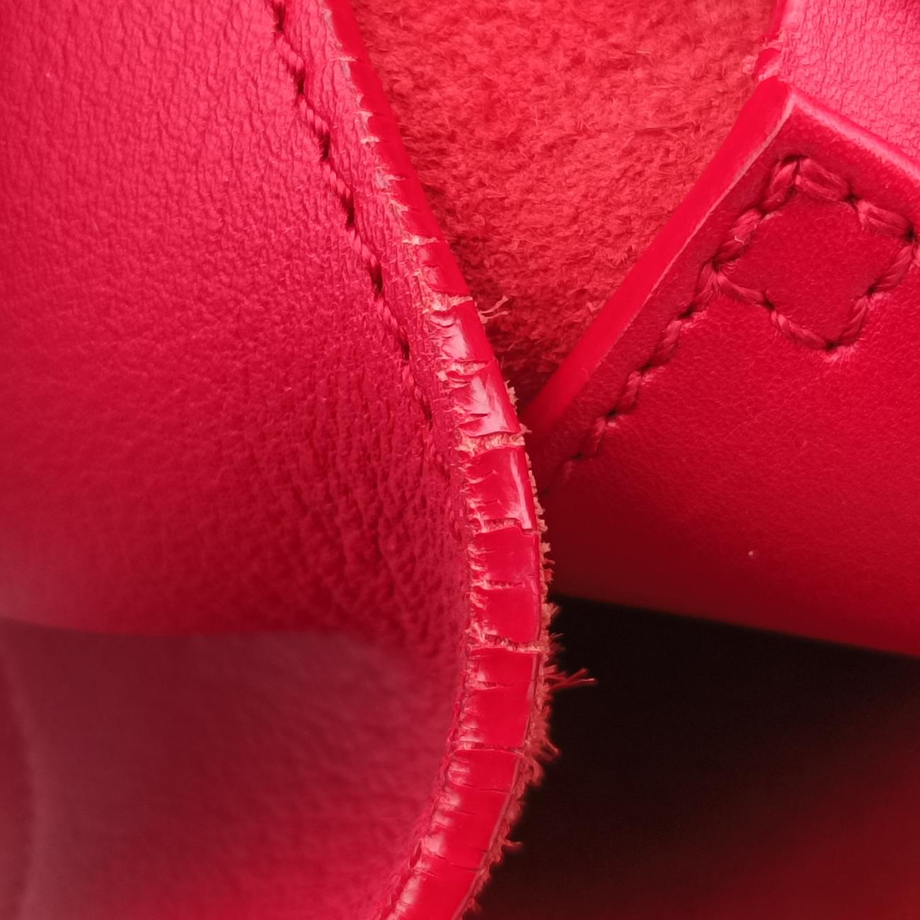 Secondhand Yves Saint Laurent Y Ligne Petit Cabas Red Leather 311210 shoulderbag | stylenewstar