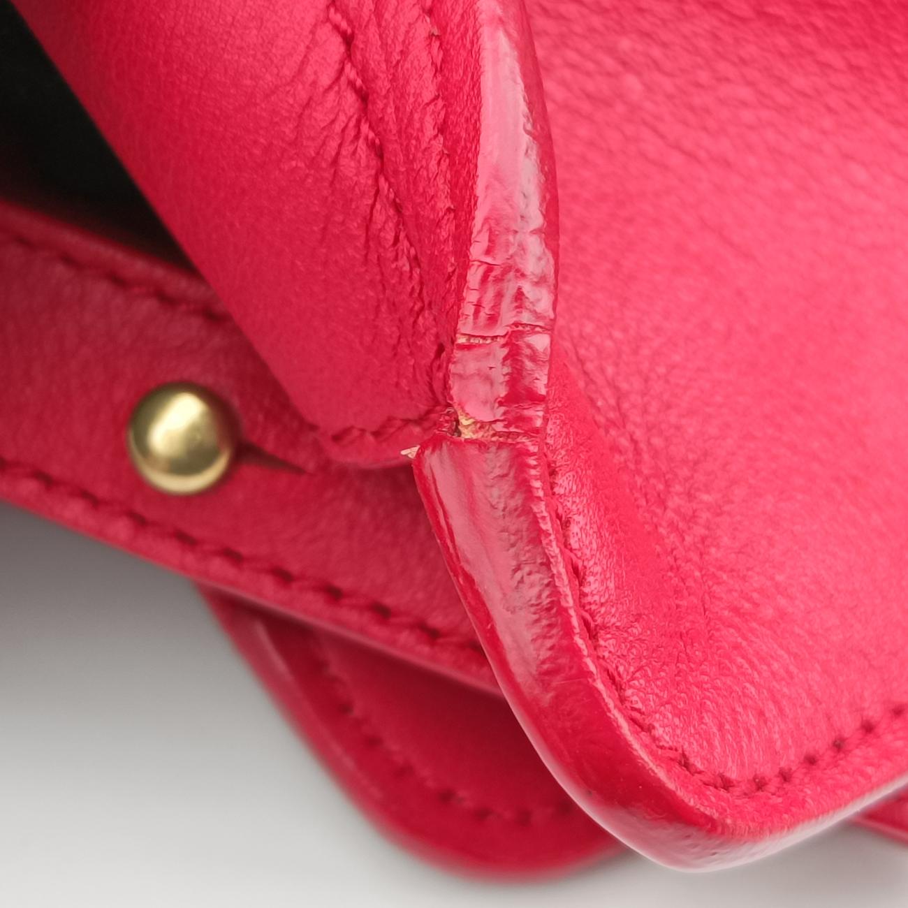 Secondhand Yves Saint Laurent Y Ligne Petit Cabas Red Leather 311210 shoulderbag | stylenewstar