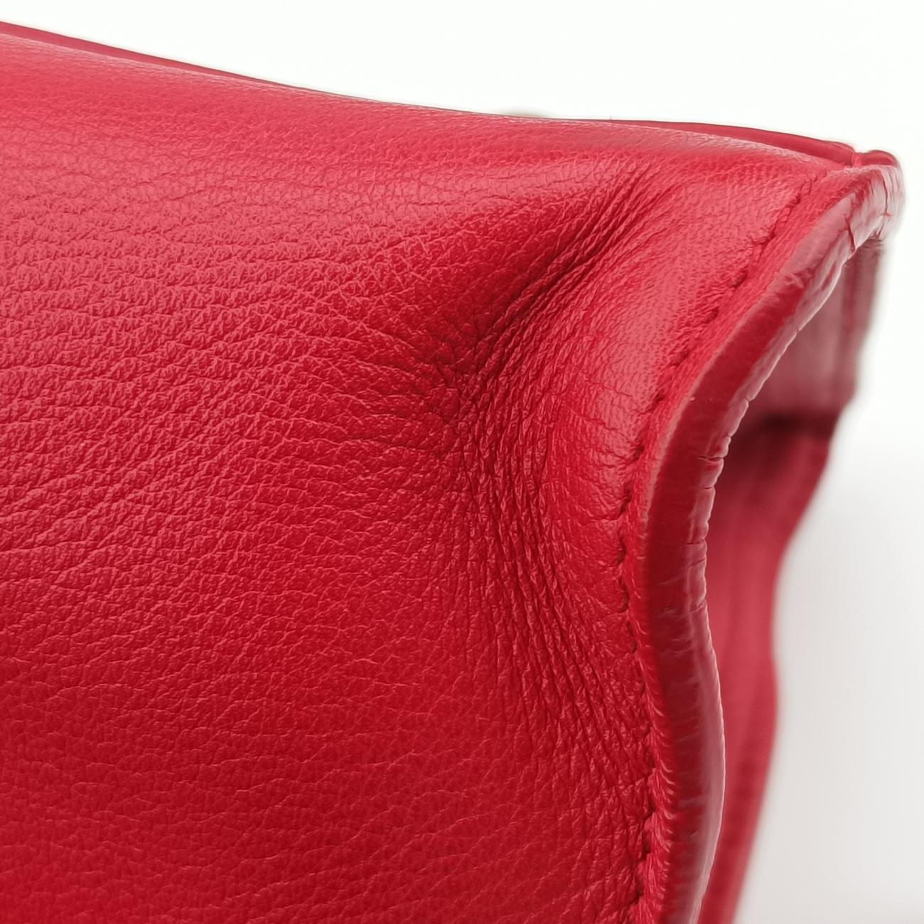 Secondhand Yves Saint Laurent Y Ligne Petit Cabas Red Leather 311210 shoulderbag | stylenewstar