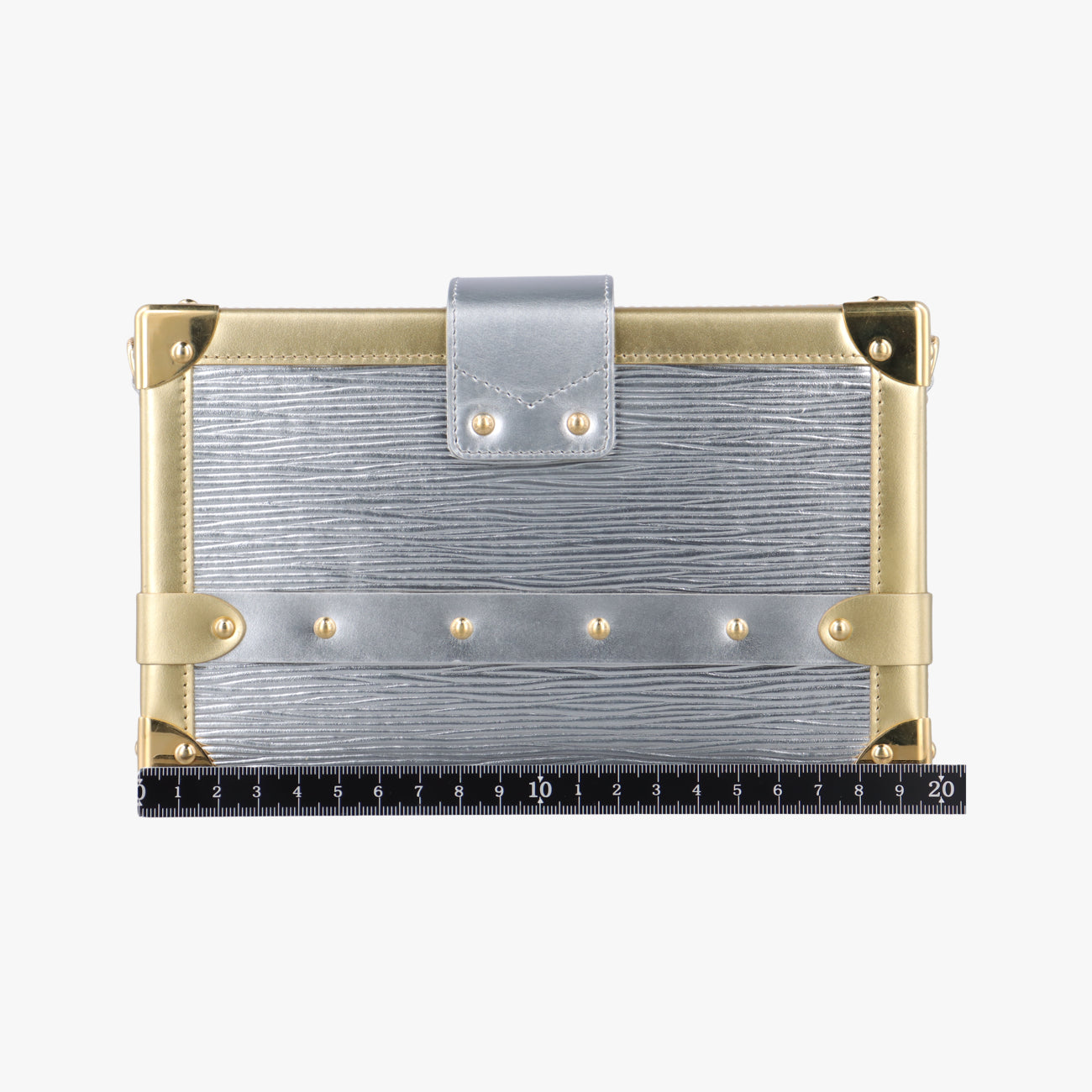 Pre-owned Louis Vuitton PETITE MALLE silver x gold Epi M54653 shoulderbag | stylenewstar