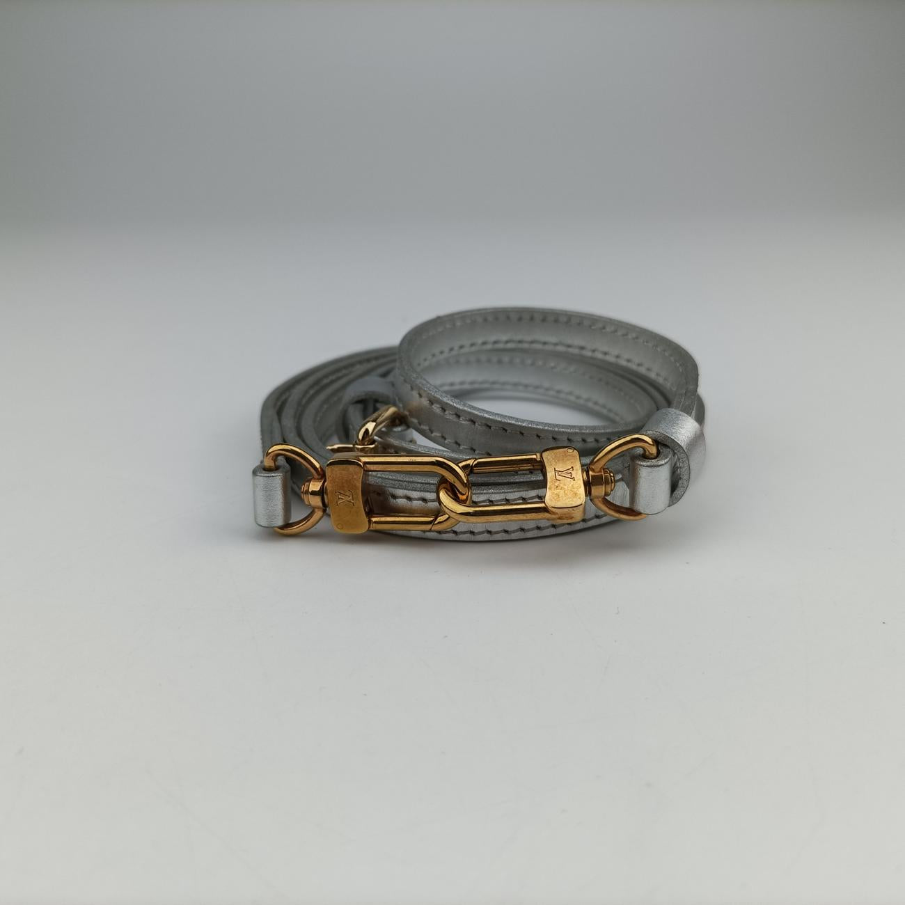 Pre-owned Louis Vuitton PETITE MALLE silver x gold Epi M54653 shoulderbag | stylenewstar