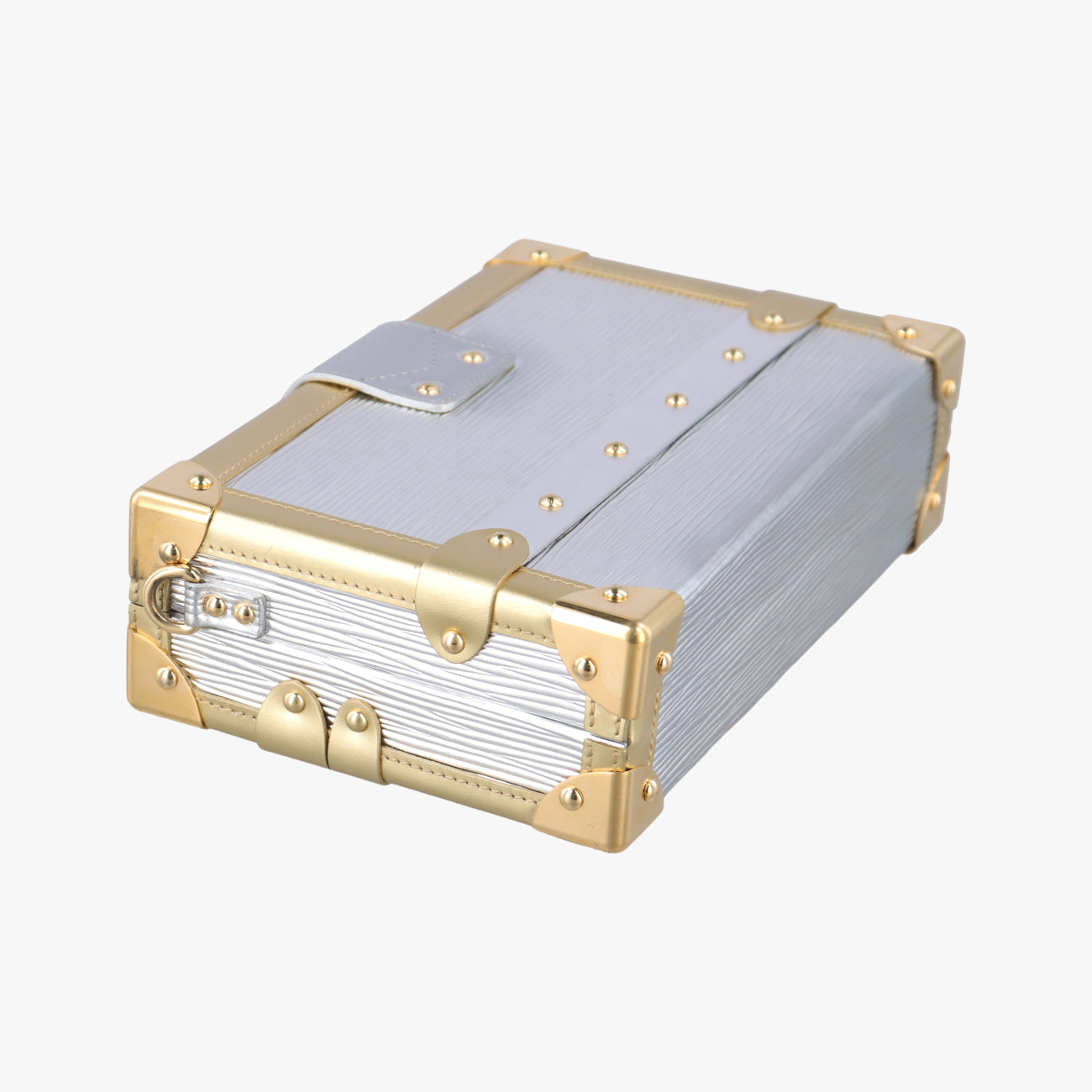 Pre-owned Louis Vuitton PETITE MALLE silver x gold Epi M54653 shoulderbag | stylenewstar