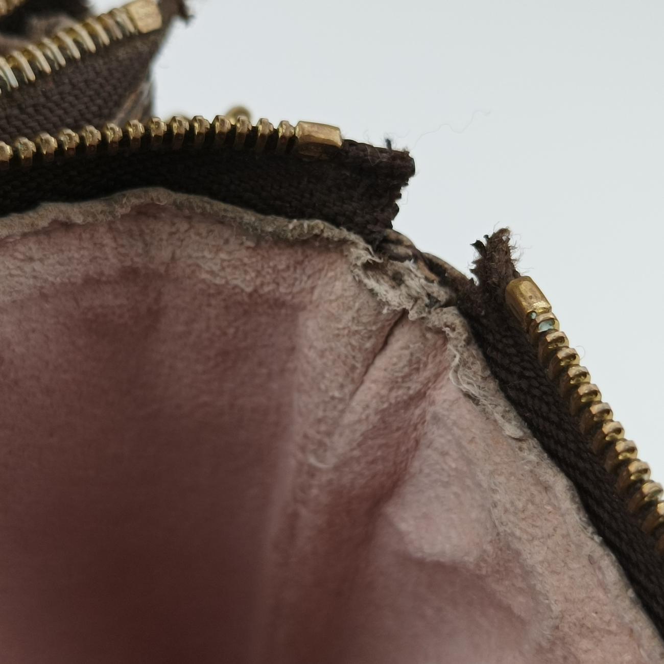 Pre-owned Louis Vuitton Pochette Double Zip Blooming Flowers brown×multicolor Monogram Canvas×calf leather M63905 shoulderbag | stylenewstar