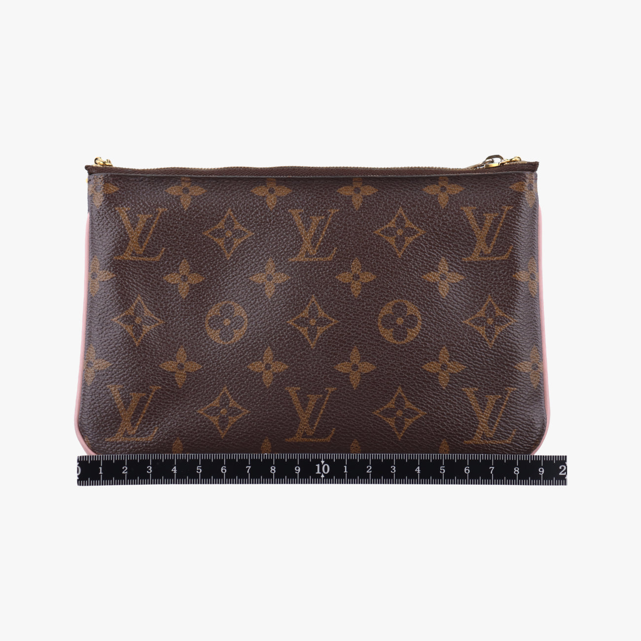 Pre-owned Louis Vuitton Pochette Double Zip Blooming Flowers brown×multicolor Monogram Canvas×calf leather M63905 shoulderbag | stylenewstar