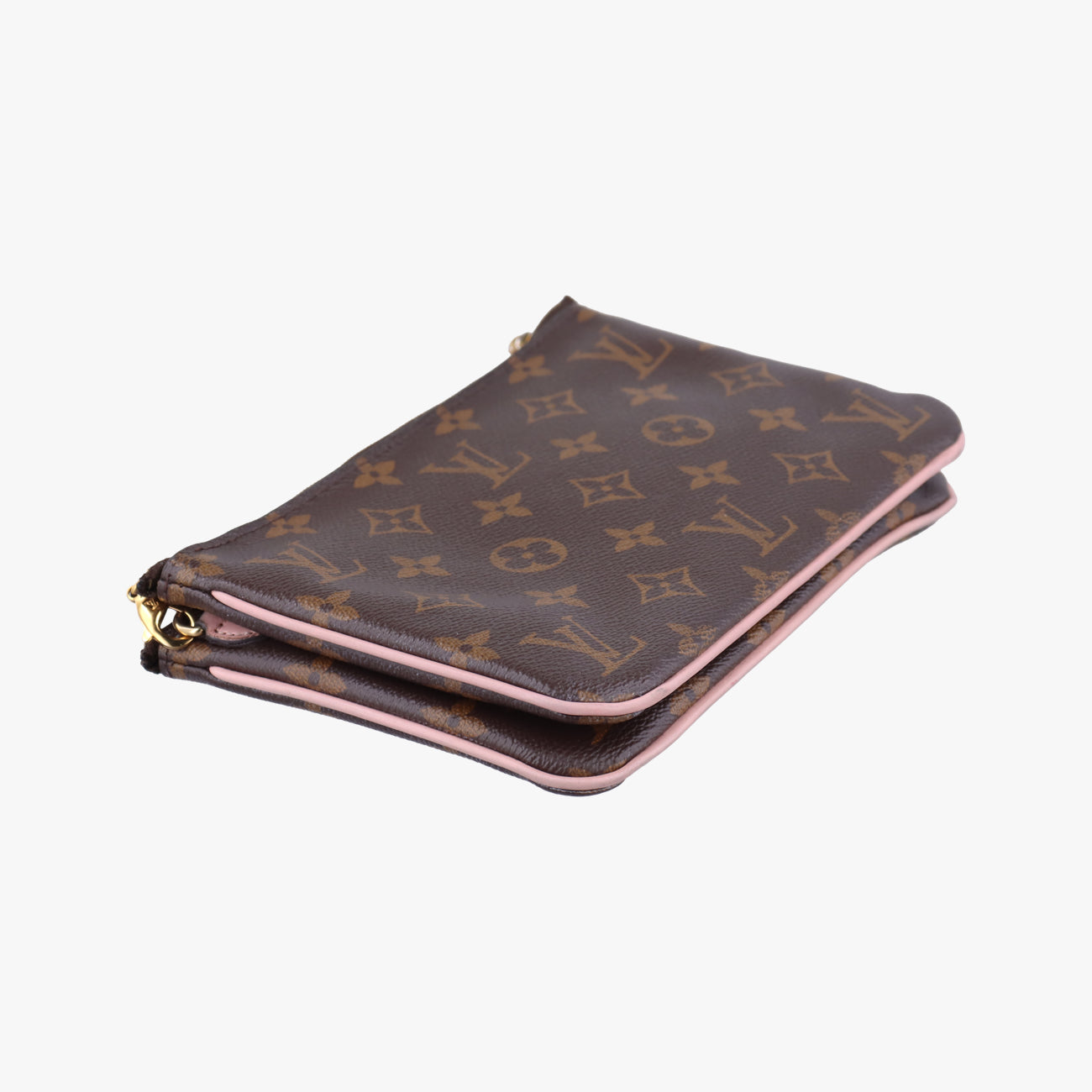Pre-owned Louis Vuitton Pochette Double Zip Blooming Flowers brown×multicolor Monogram Canvas×calf leather M63905 shoulderbag | stylenewstar