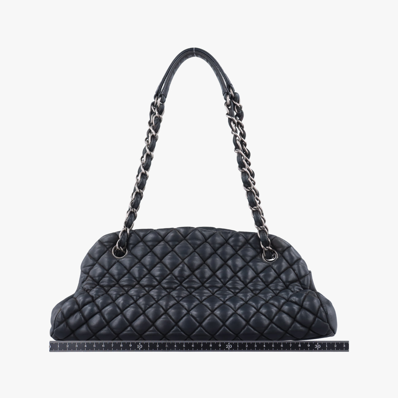 Pre-owned Chanel Mademoiselle Bowling Black Leather A67384 shoulderbag | stylenewstar