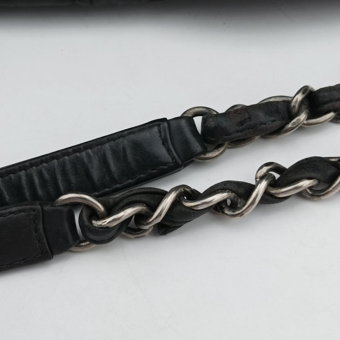 Pre-owned Chanel Mademoiselle Bowling Black Leather A67384 shoulderbag | stylenewstar