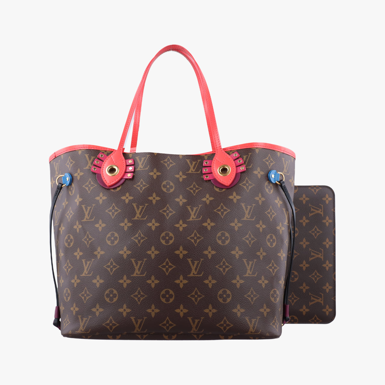 Pre-owned Louis Vuitton NEVERFULL MM Totem brown x Flamingo Monogram Canvas M41663 shoulderbag | stylenewstar