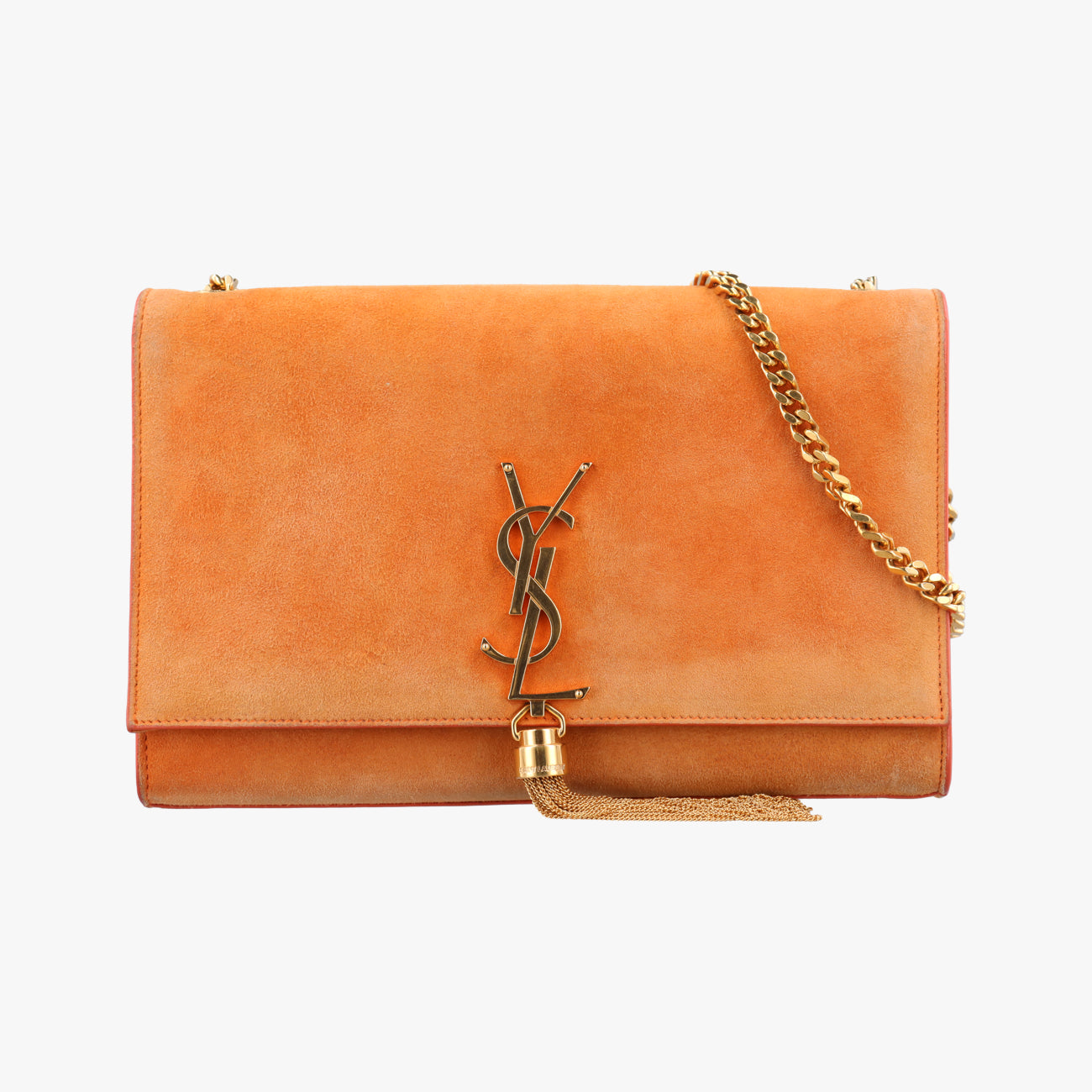 Pre-owned Yves Saint Laurent KATE Orange suede 354119 shoulderbag | stylenewstar