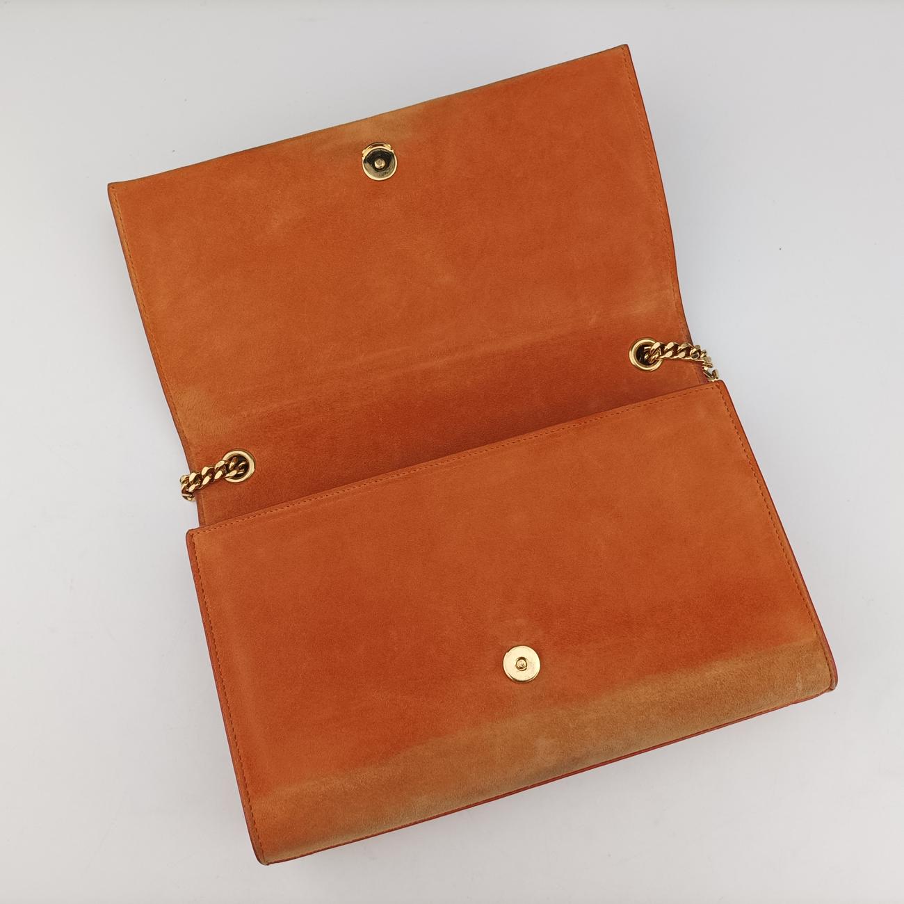 Pre-owned Yves Saint Laurent KATE Orange suede 354119 shoulderbag | stylenewstar