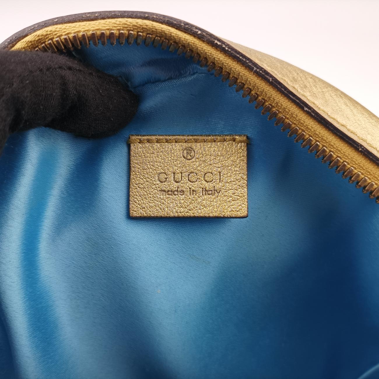 Pre-owned Gucci GG Marmont Pink×golden Leather 550154 shoulderbag | stylenewstar