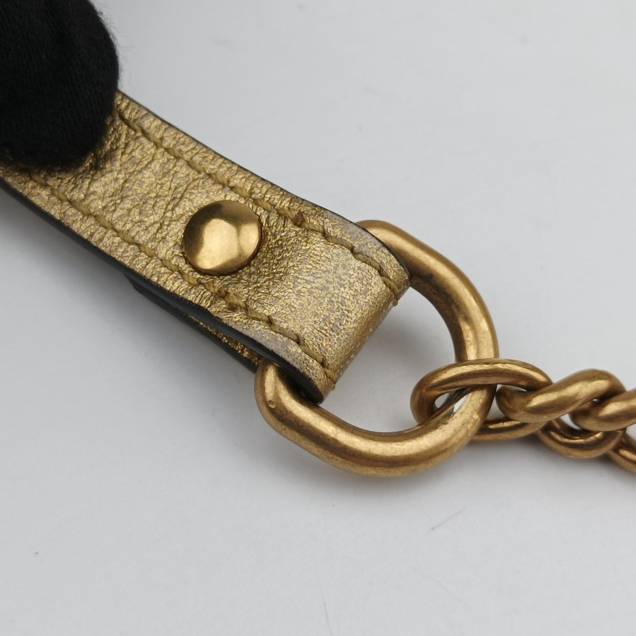 Pre-owned Gucci GG Marmont Pink×golden Leather 550154 shoulderbag | stylenewstar