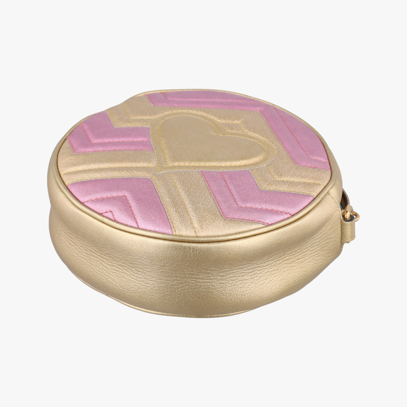 Pre-owned Gucci GG Marmont Pink×golden Leather 550154 shoulderbag | stylenewstar