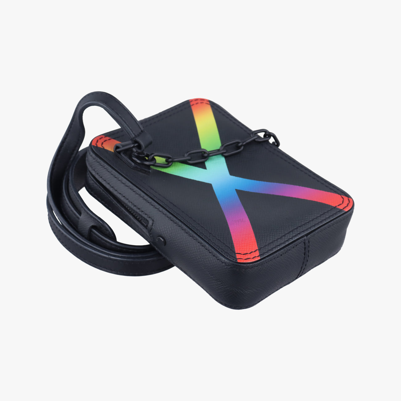 Pre-owned Louis Vuitton Danube Messenger black×multicolor Taiga M30332 shoulderbag | stylenewstar