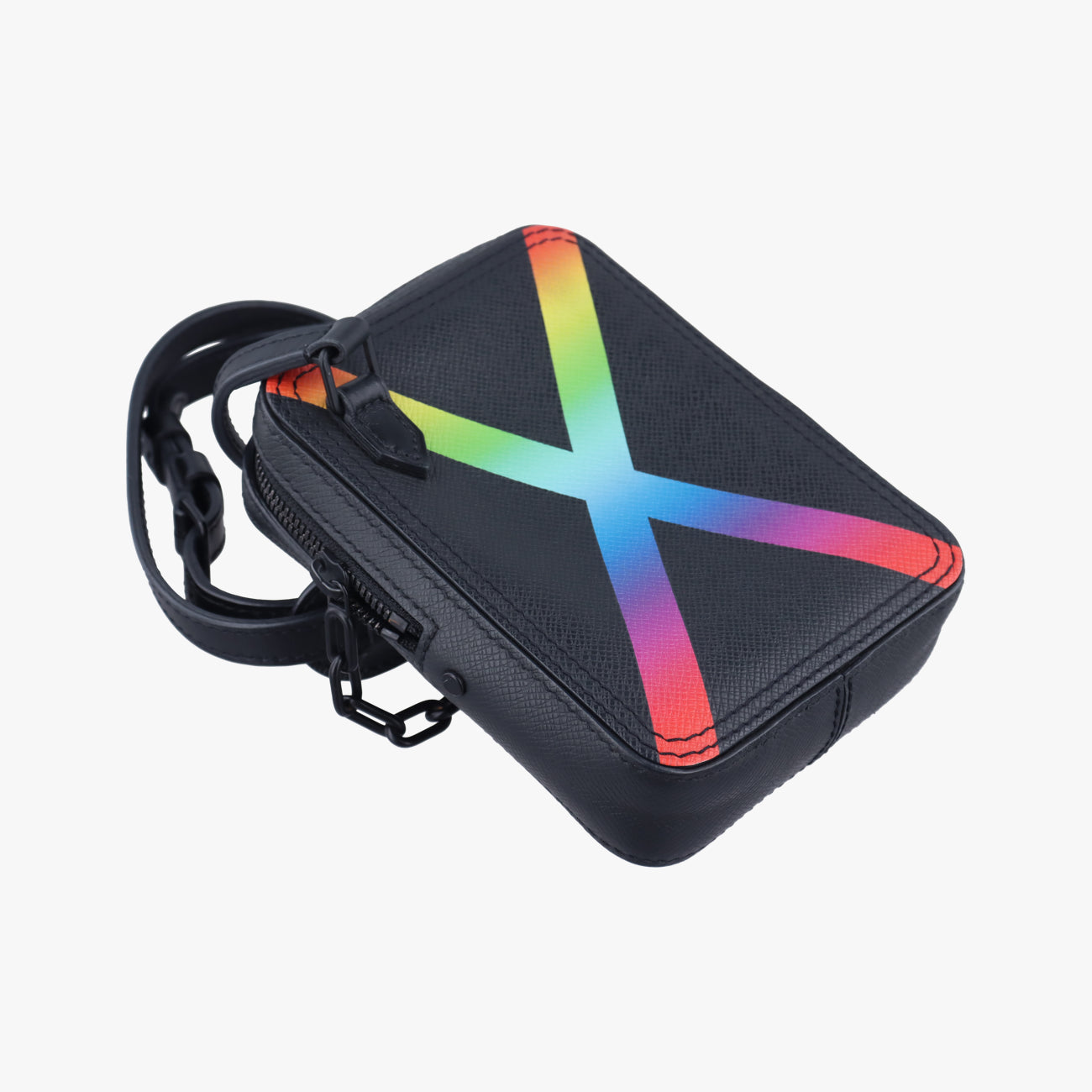 Pre-owned Louis Vuitton Danube Messenger black×multicolor Taiga M30332 shoulderbag | stylenewstar