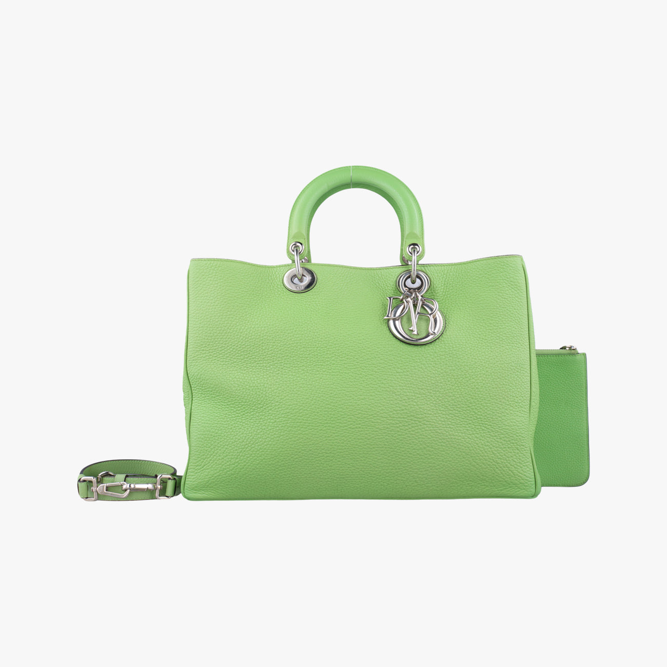 Pre-owned Christian Dior Diorissimo Green Leather  shoulderbag | stylenewstar