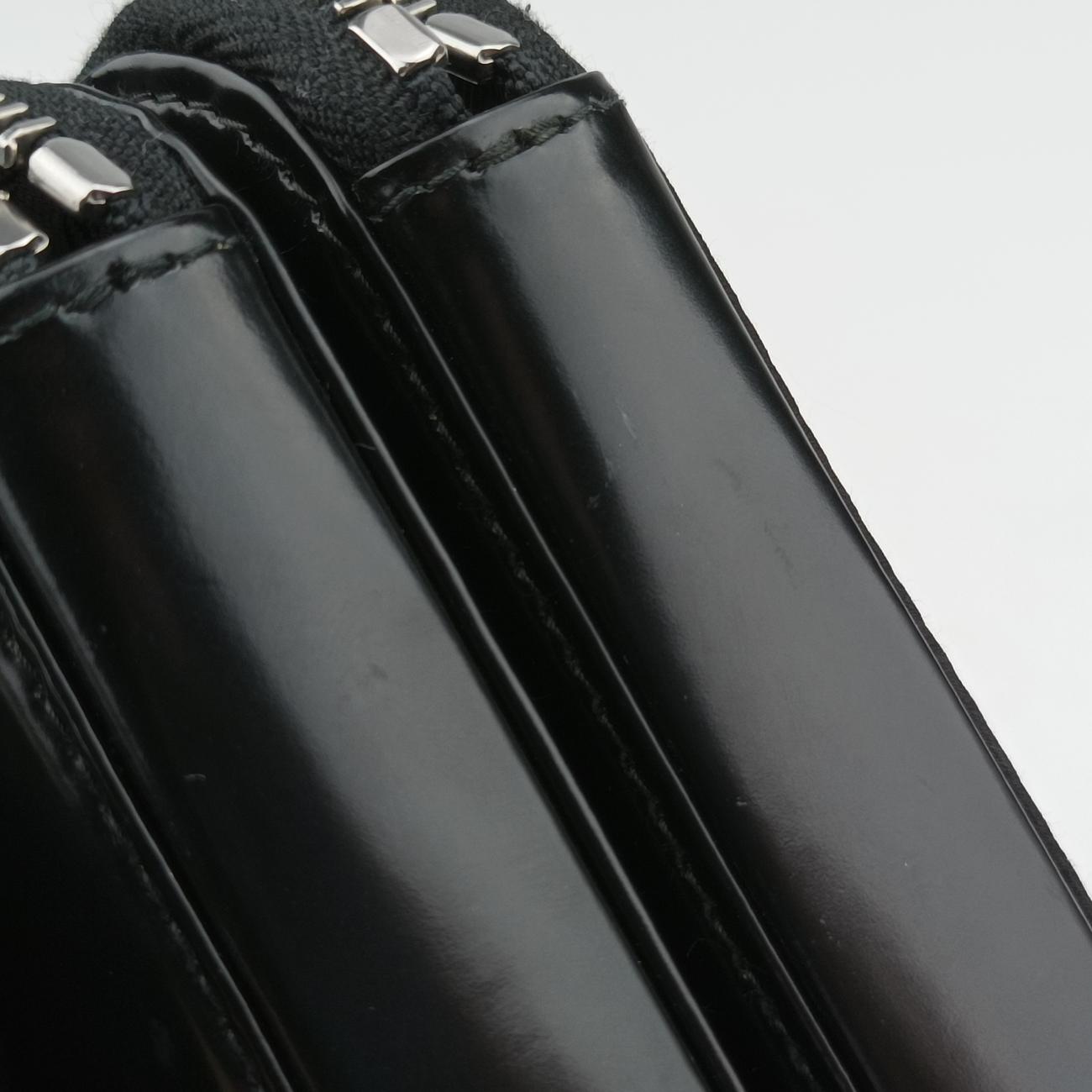 Pre-owned Prada Triangle Crystal Black Leather 1NR015 shoulderbag | stylenewstar