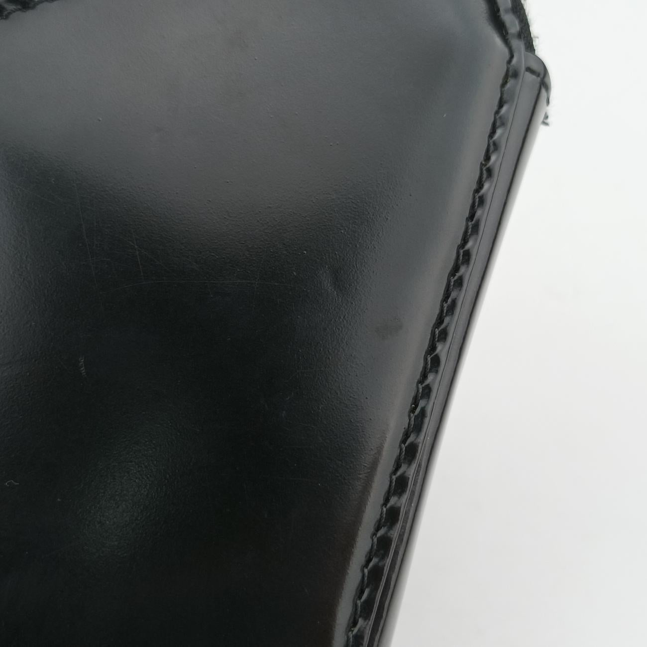 Pre-owned Prada Triangle Crystal Black Leather 1NR015 shoulderbag | stylenewstar