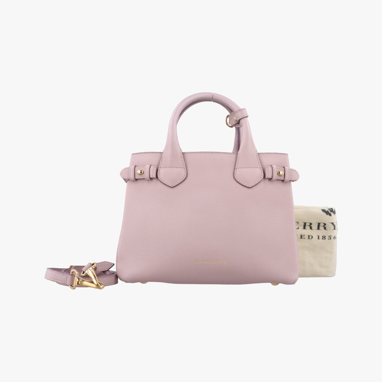 Pre-owned Burberry House Check The Banner Pink Leather ×Canvas  shoulderbag | stylenewstar