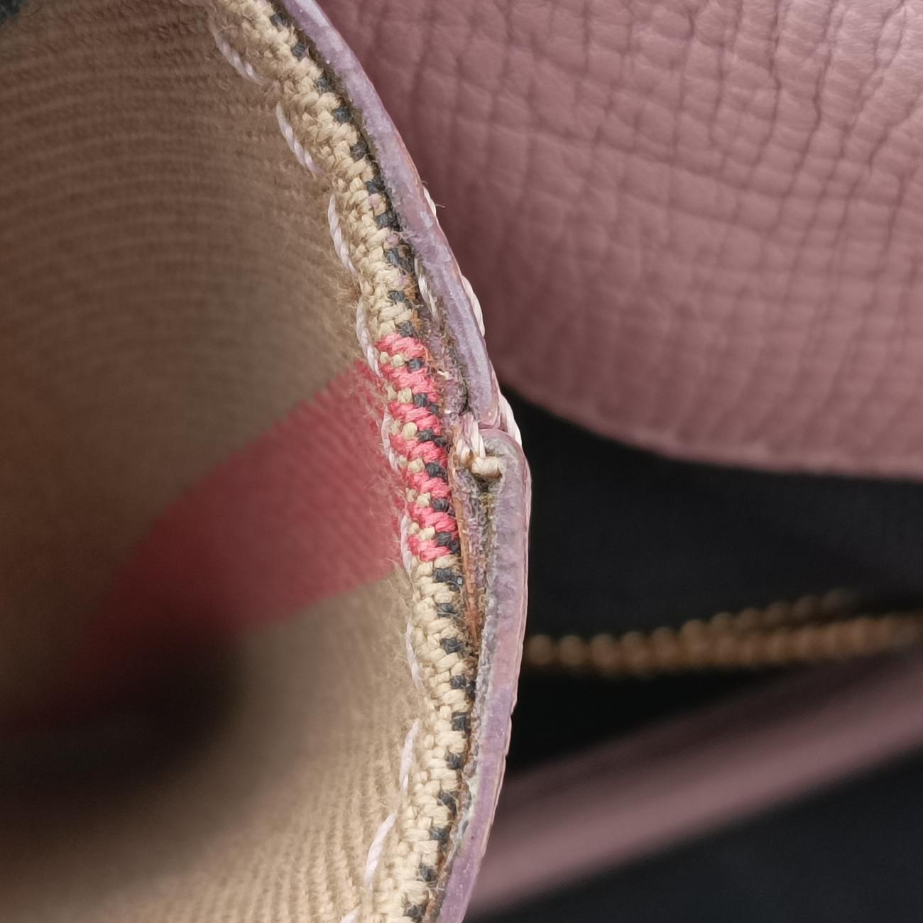 Pre-owned Burberry House Check The Banner Pink Leather ×Canvas  shoulderbag | stylenewstar