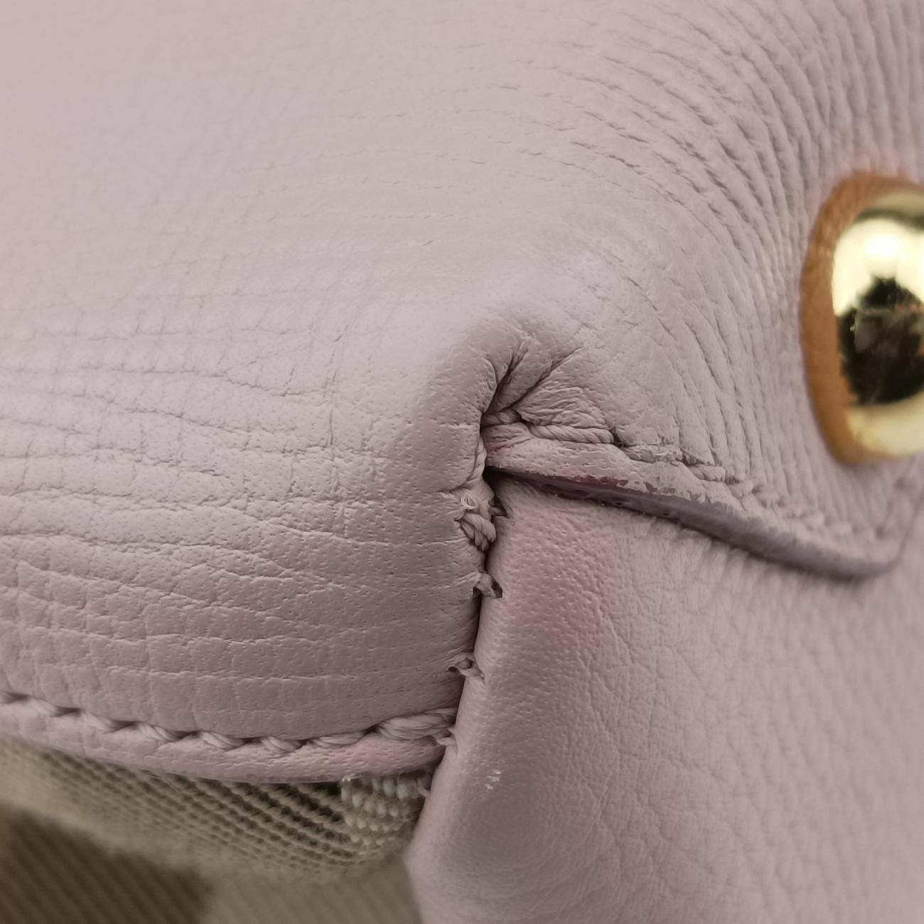 Pre-owned Burberry House Check The Banner Pink Leather ×Canvas  shoulderbag | stylenewstar