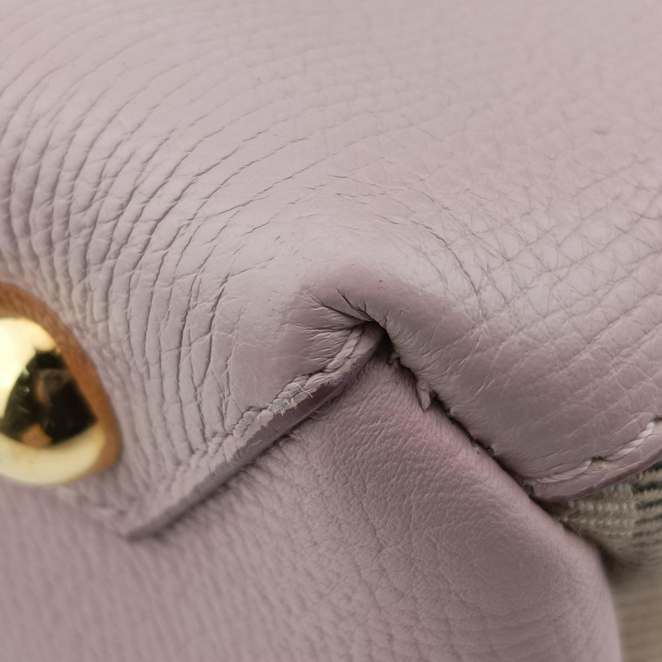 Pre-owned Burberry House Check The Banner Pink Leather ×Canvas  shoulderbag | stylenewstar