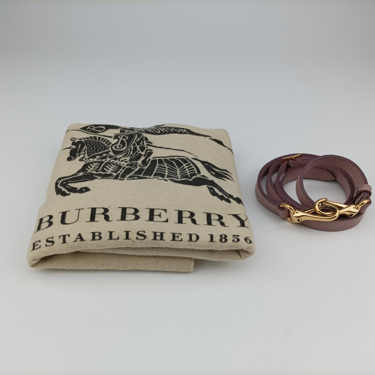 Pre-owned Burberry House Check The Banner Pink Leather ×Canvas  shoulderbag | stylenewstar