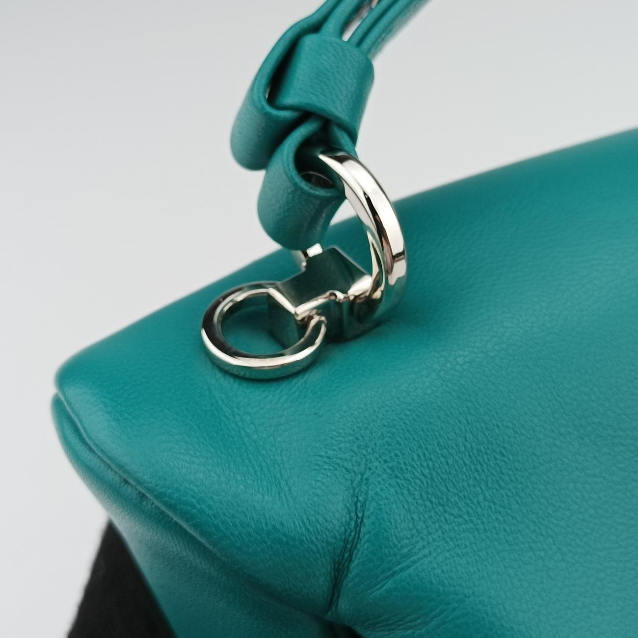 Pre-owned Prada Padded Nappa triangle Green Leather 1BA315 shoulderbag | stylenewstar