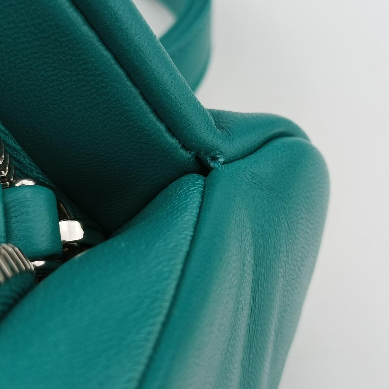 Pre-owned Prada Padded Nappa triangle Green Leather 1BA315 shoulderbag | stylenewstar