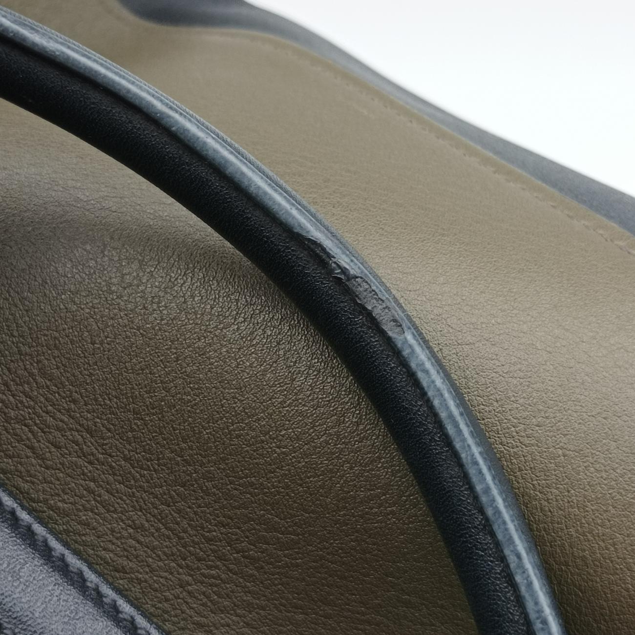 Pre-owned Prada Prada City Calf Double Green×Black Leather  handbag | stylenewstar