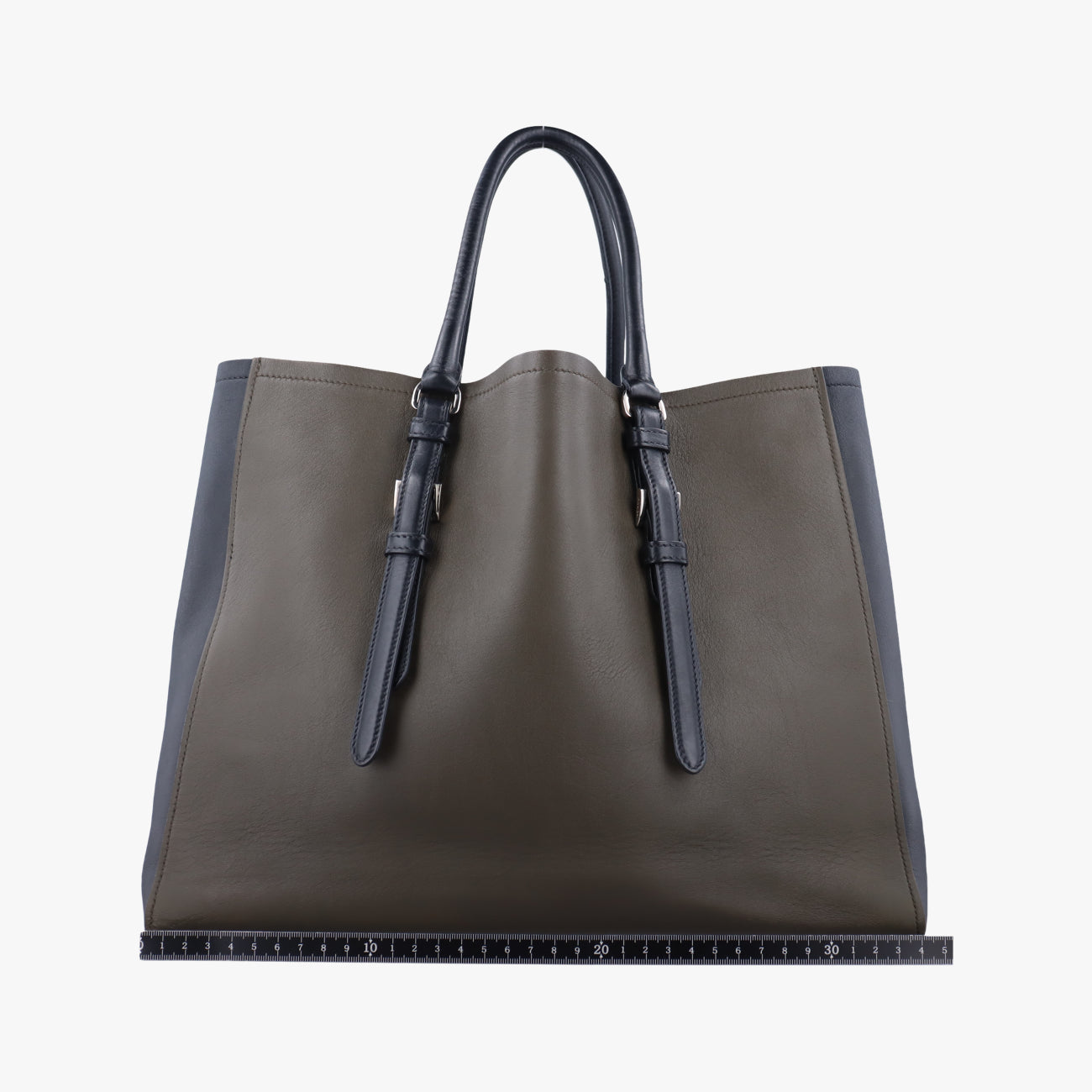 Pre-owned Prada Prada City Calf Double Green×Black Leather  handbag | stylenewstar