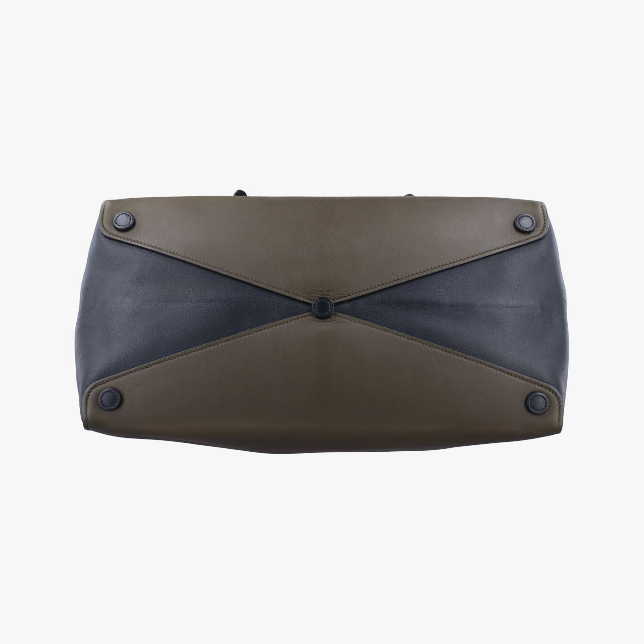 Pre-owned Prada Prada City Calf Double Green×Black Leather  handbag | stylenewstar