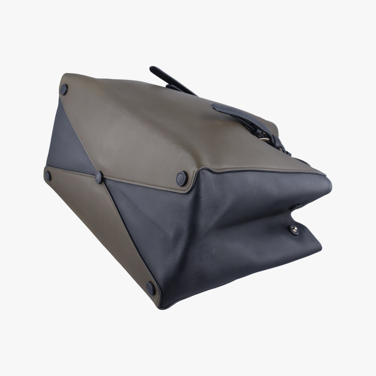 Pre-owned Prada Prada City Calf Double Green×Black Leather  handbag | stylenewstar