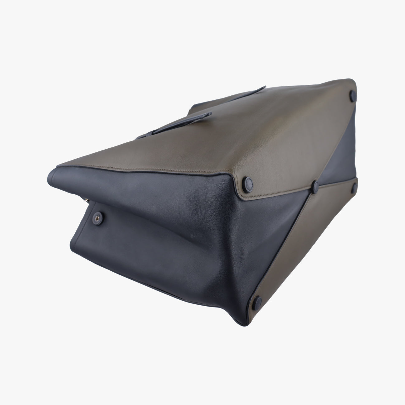 Pre-owned Prada Prada City Calf Double Green×Black Leather  handbag | stylenewstar