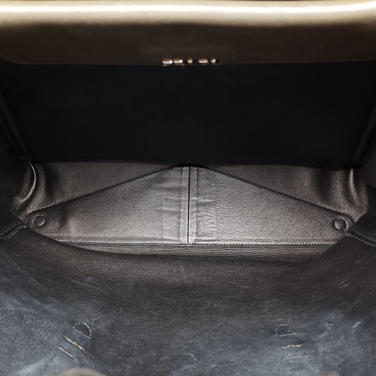 Pre-owned Prada Prada City Calf Double Green×Black Leather  handbag | stylenewstar