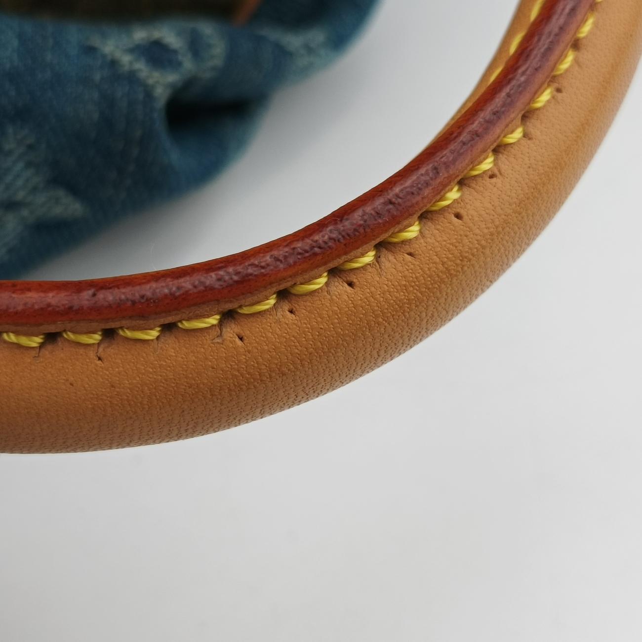 Pre-owned Louis Vuitton PrettyPretty Blue×Beige Monogram Denim M95020 clutchbag | stylenewstar